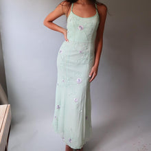 Load image into Gallery viewer, Silk Tiffany Blue Embellished Gown
